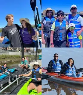 Groups of people enjoying Napa River History Kayak Tour